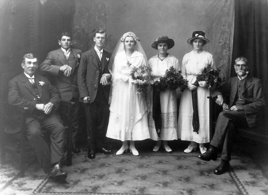 Above; Marriage of Frank Reyolds and Annie Jane Barnard. The attendants ...