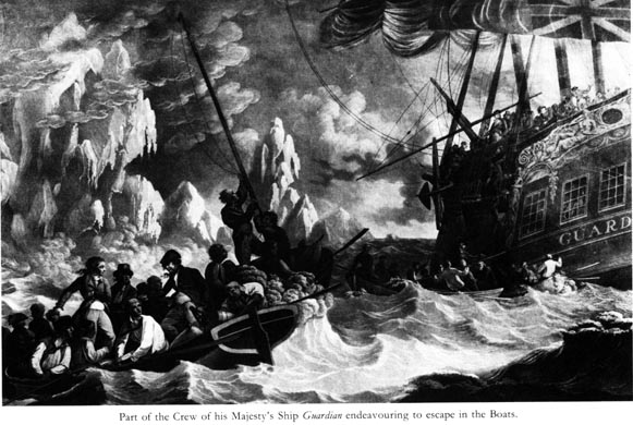 Crew escaping in the longboat
